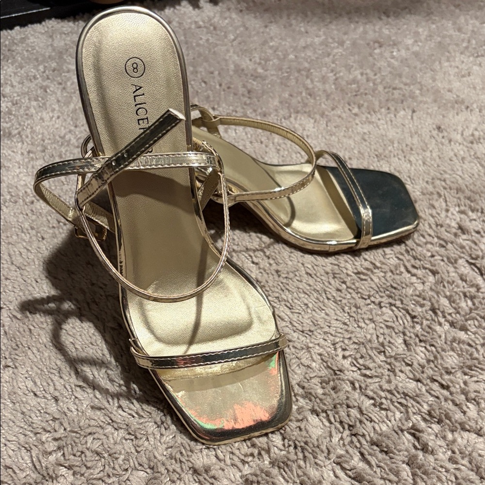 Aldo Metallic Gold Strappy Heels